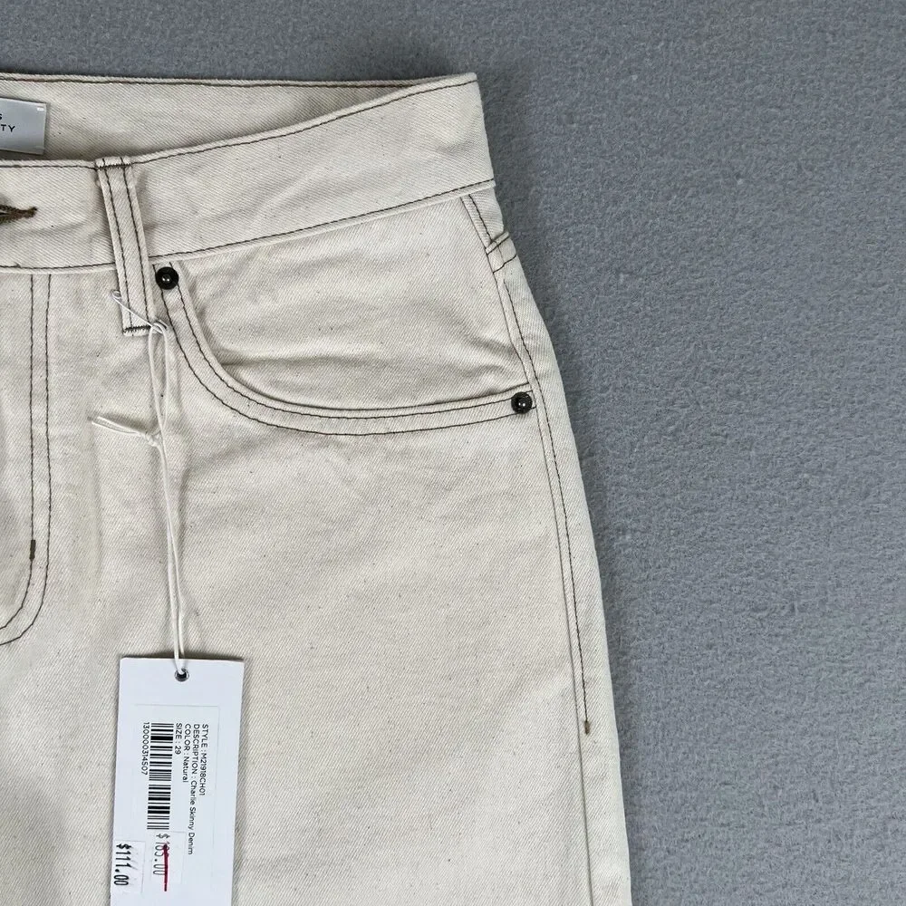 NWT Saturdays NYC Charlie Skinny Slim Natural Beige Mid Rise Denim Jeans 29x32‎